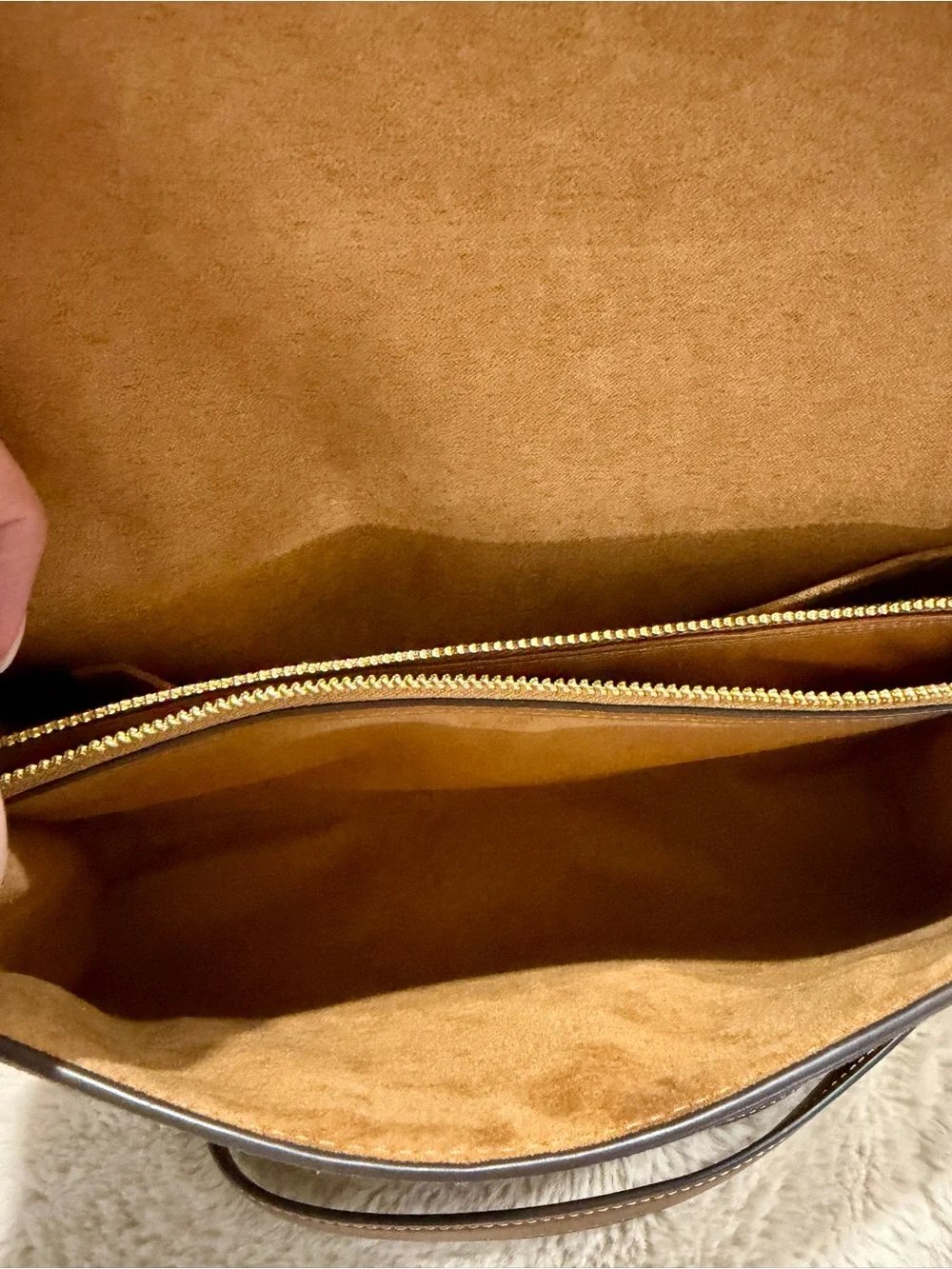 Coach Eliza Tan Suede Top-Handle Satchel